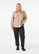 Jumper with a striped pattern and long sleeves, Simply Taupe Mel., Model image number 2