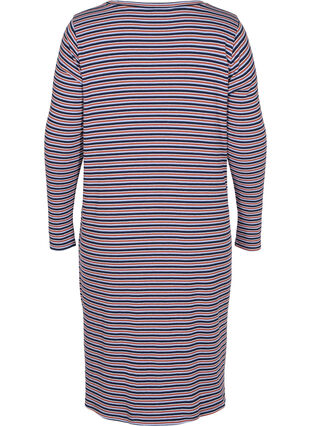 Striped dress with slits, Mahogany/Navy Stripe, Packshot image number 1