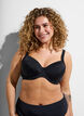 Underwired bikini top with high support, Black, Model image number 0