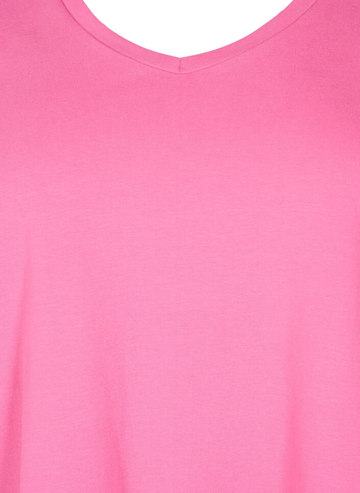 Basic plain cotton t-shirt, Pink, Packshot image number 2