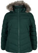 Short puffer jacket with hood, Green, Packshot image number 0