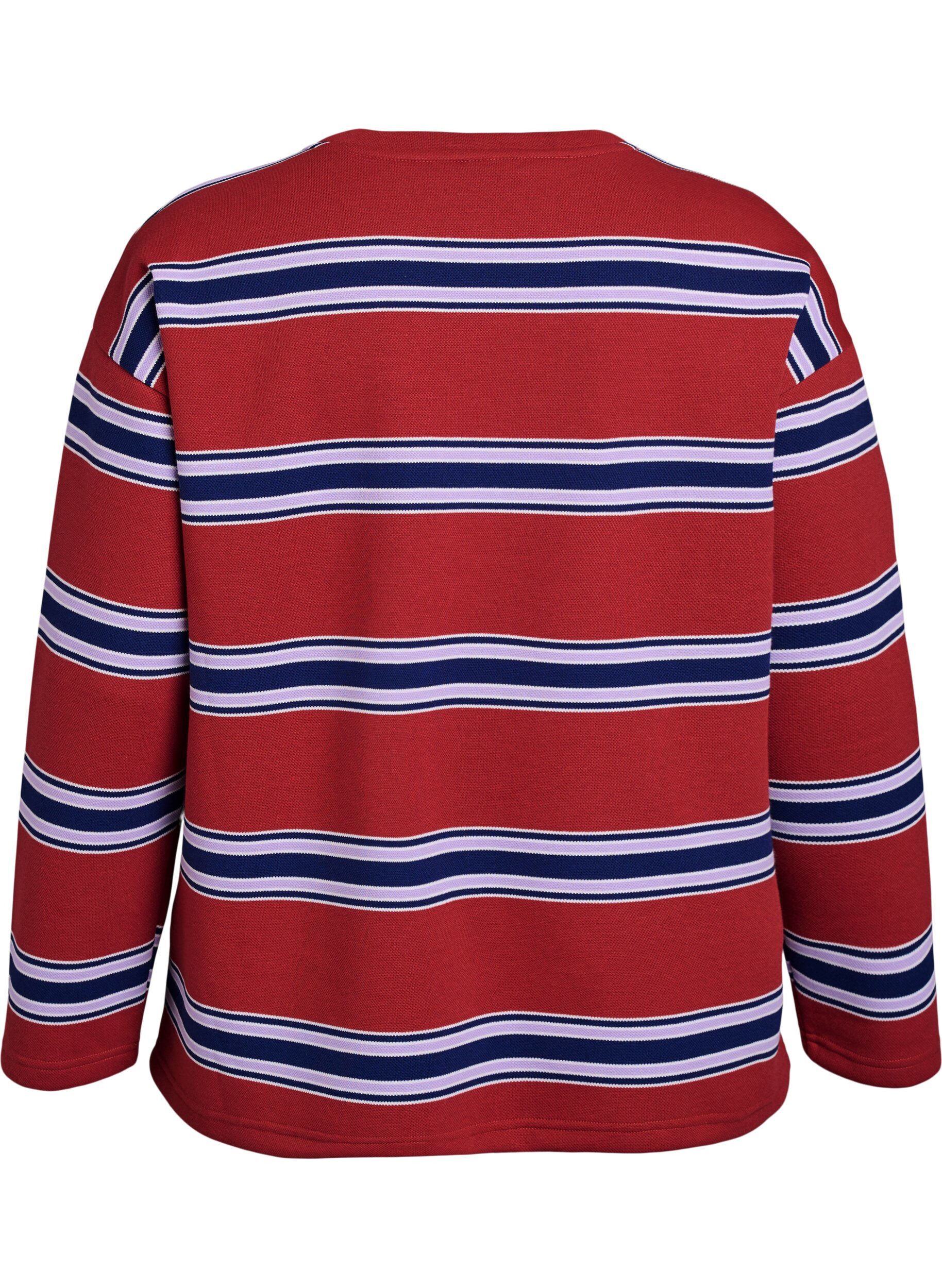 Zizzifashion Jersey blouse with wide stripes, Red, Packshot image number 1