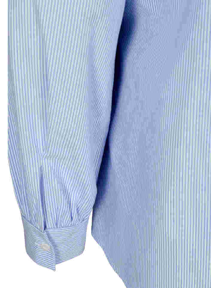 Striped cotton shirt, White/Blue stripe, Packshot image number 3