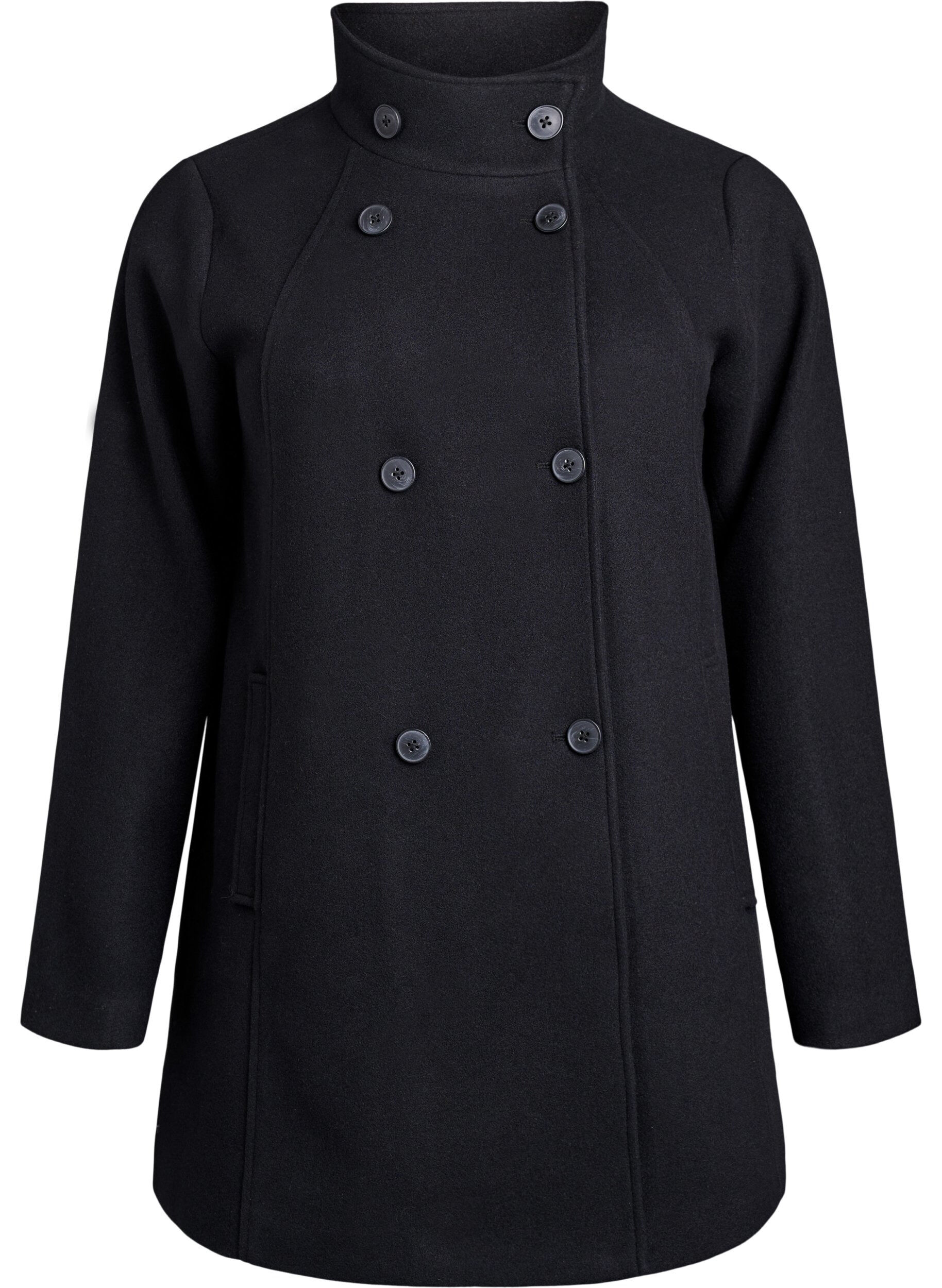 Short coat with A-line shape