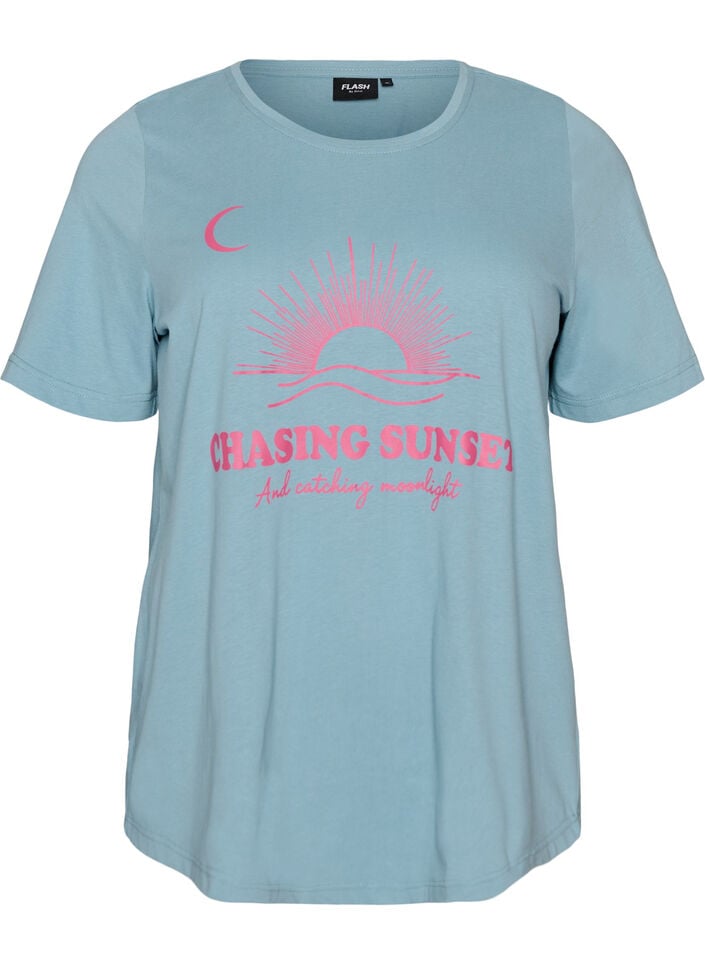 T-shirt with motif, Blue, Packshot image number 0