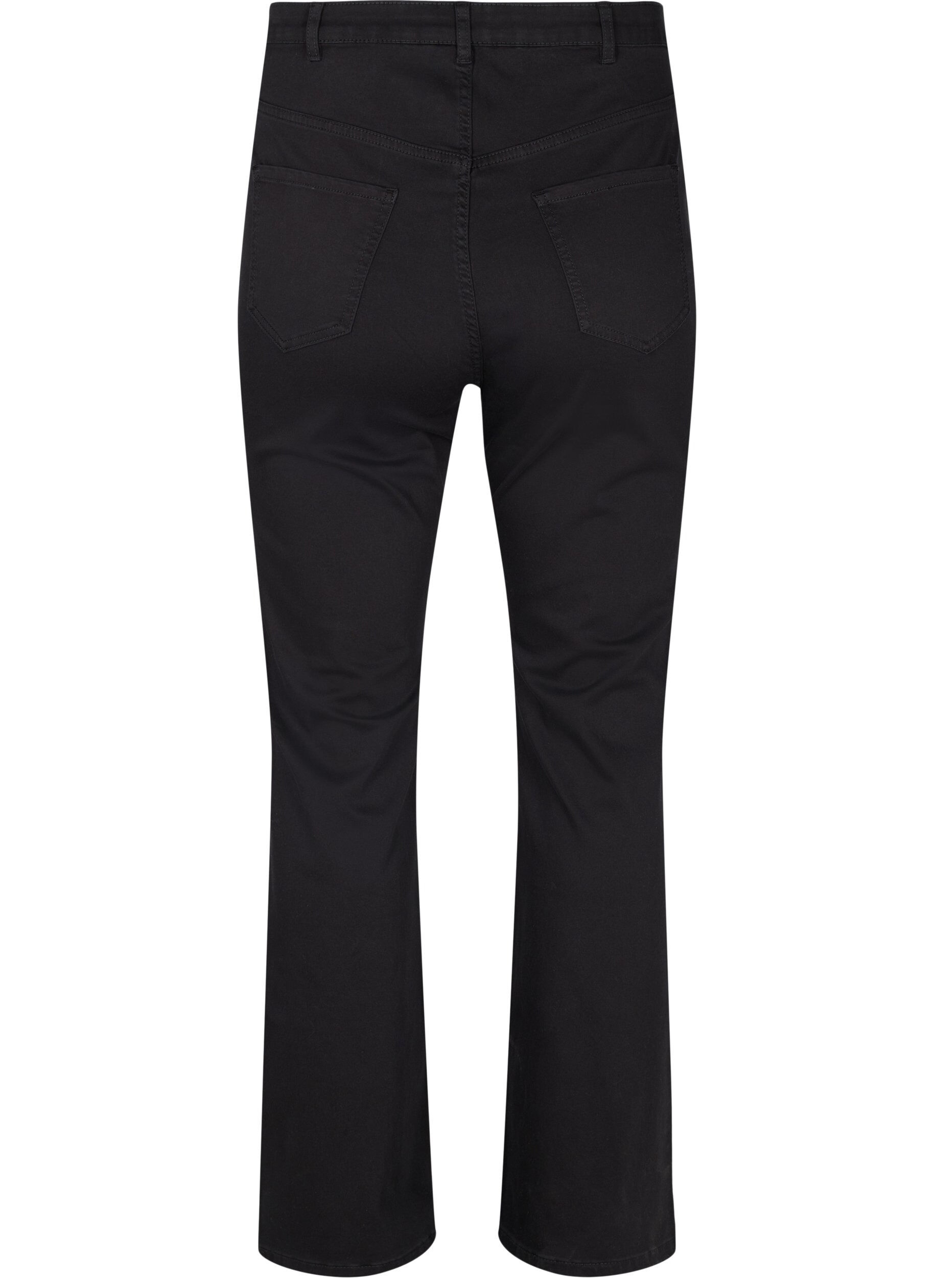 Zizzifashion Flared jeans with extra high waist, Black, Packshot image number 1