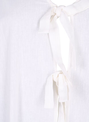 3/4 sleeve cotton blouse in a cotton blend with linen, Bright White, Packshot image number 2