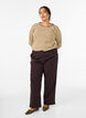 Striped blouse with long sleeves, Brown, Model image number 1