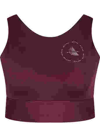 Block coloured sports bra with v-back