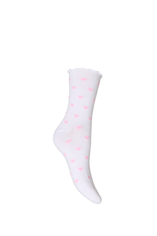 Cotton socks with patterns, White, Packshot image number 1