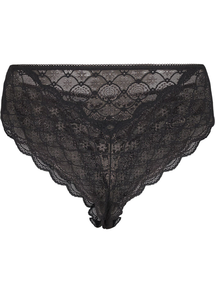 Brazilian lace panties, Black, Packshot image number 1