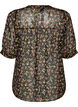 Blouse with floral print and V-neck, Black, Packshot image number 1