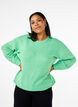 Long-sleeved knitted jumper with wool and a round neck, Light G. Green Mel., Model image number 0