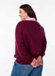 Organic cotton sweatshirt with collar and contrast print, Dark Bordeaux, Model image number 2