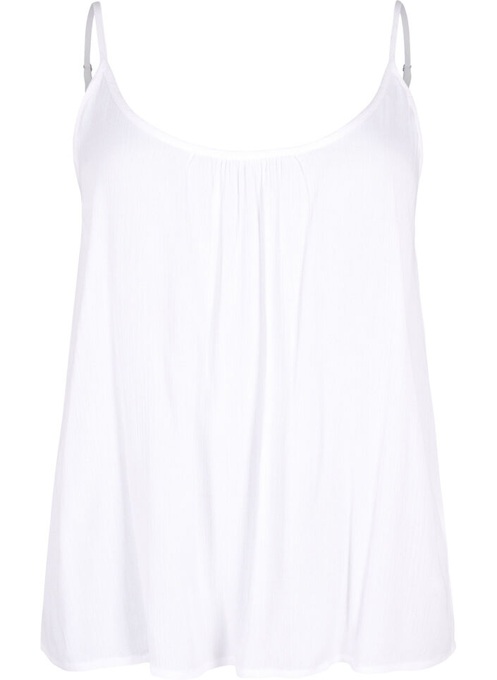 Strap top in viscose, White, Packshot image number 0