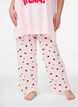 Pyjama trousers in soft jersey with high waist and fruit print, Rose, Model image number 2