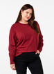 Knitted blouse with a round neck, Red, Model image number 0