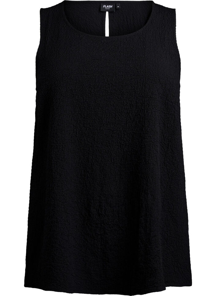 FLASH - Sleeveless top with texture, Black, Packshot image number 0