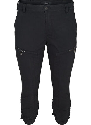 Close-fitting Nille capri jeans, Black, Packshot image number 0
