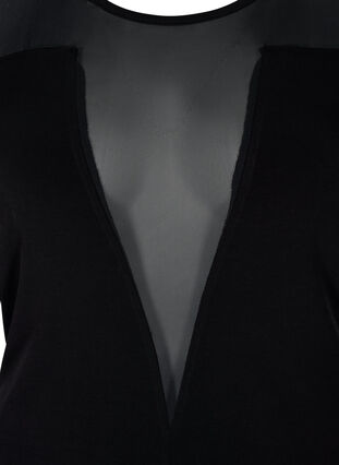 Tight-fitting bodystocking with mesh, Black, Packshot image number 2
