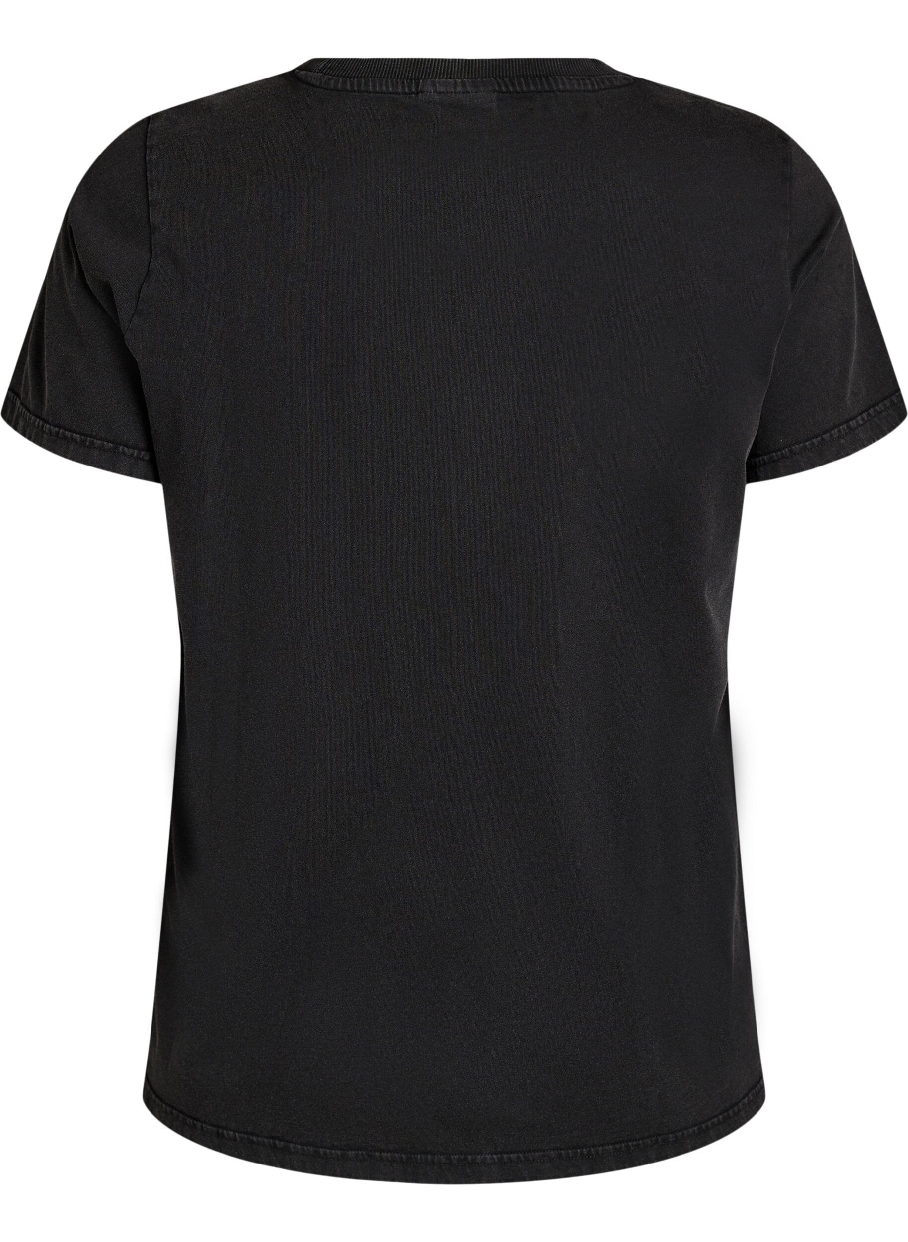 ZizzifashionT-shirt with dog print and washed look, Dark Grey, Packshot image number 1
