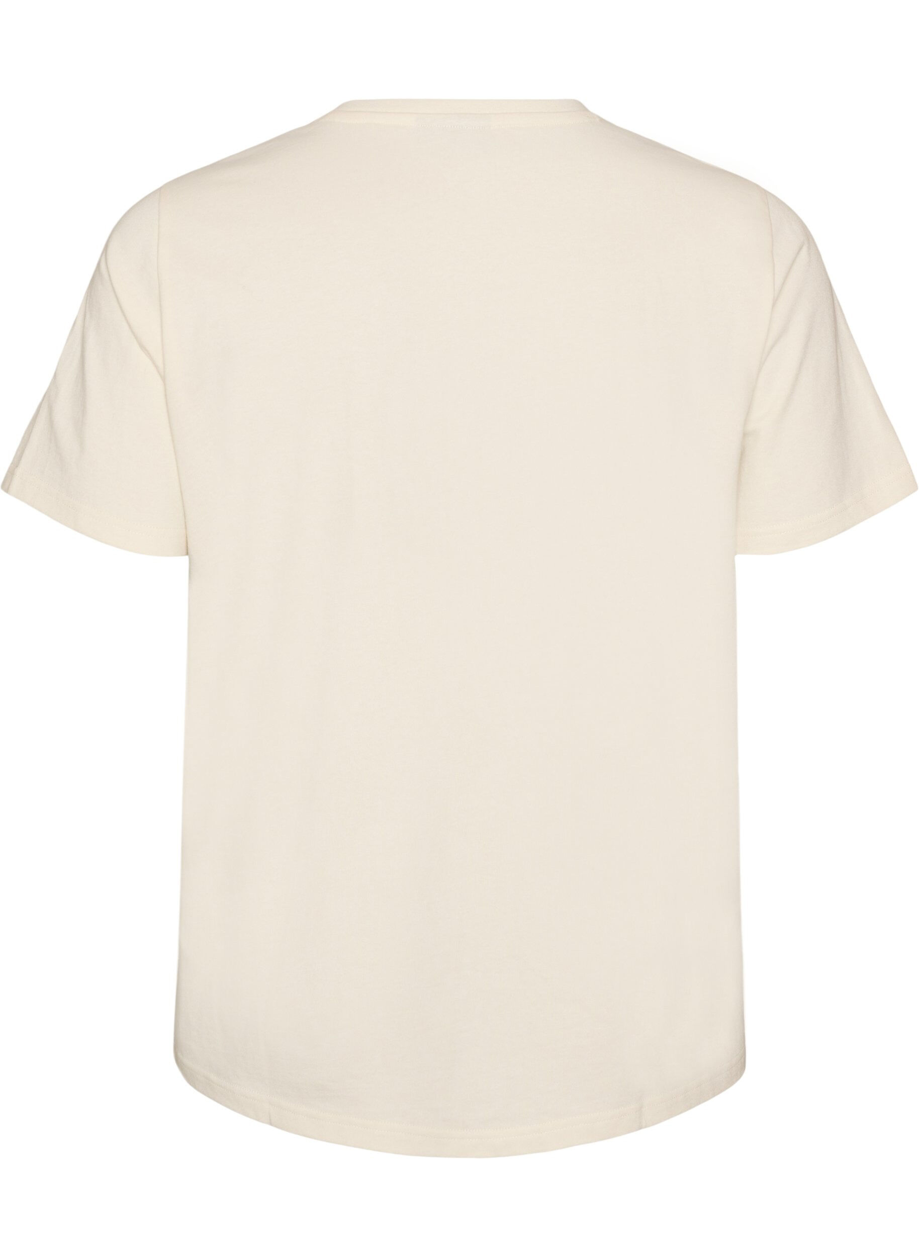 ZizzifashionCotton T-shirt with text print, White, Packshot image number 1