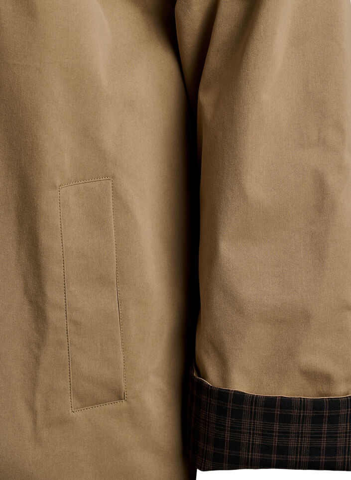 Mid-length jacket with corduroy collar, Beige, Packshot