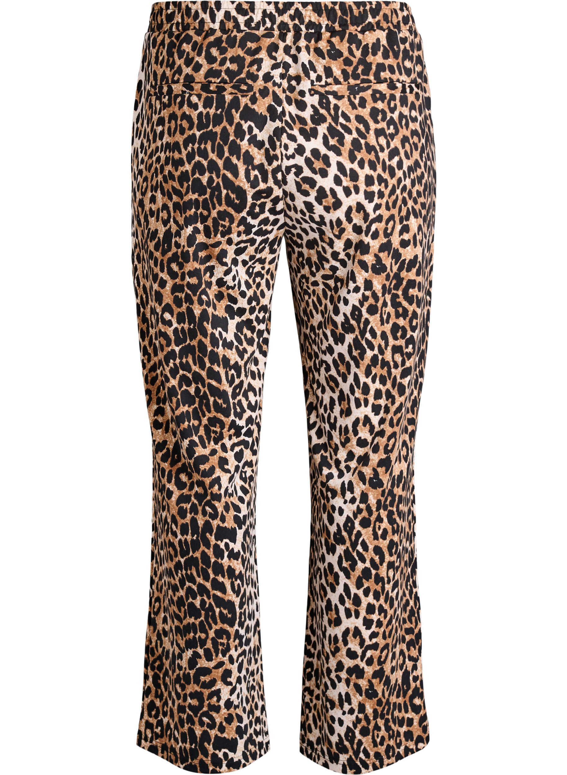 Zizzifashion Leopard print straight-leg trousers, Brown, Packshot image number 1