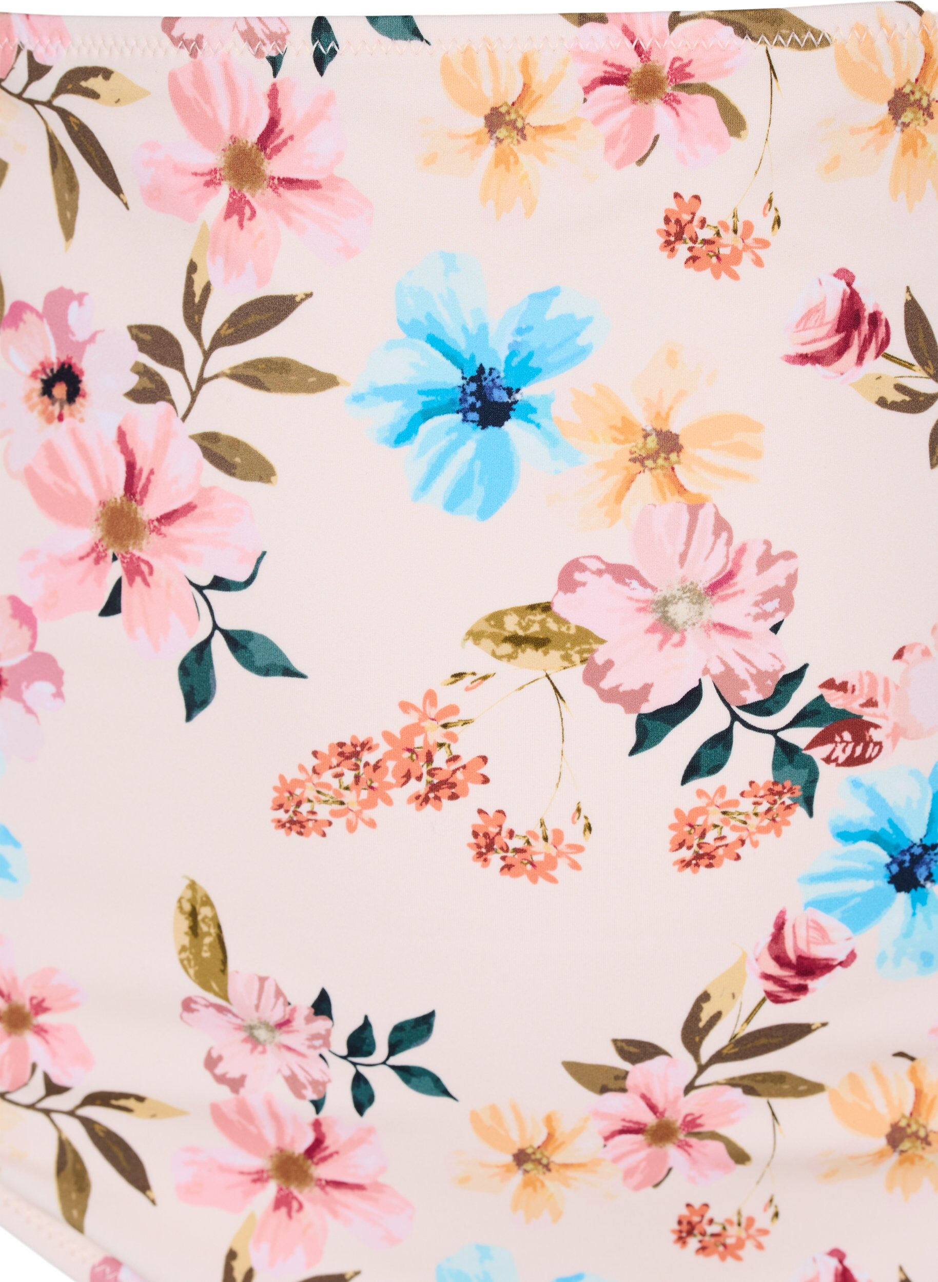 Zizzifashion Extra high-waisted bikini brief with floral print, Beige, Packshot image number 2