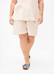 Loose shorts in cotton blend with linen, Sandshell, Model image number 2
