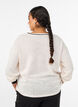 Sweatshirt in structured jersey with front print, Beige, Model image number 2