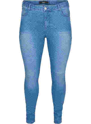 Printed, high-waist Amy jeans