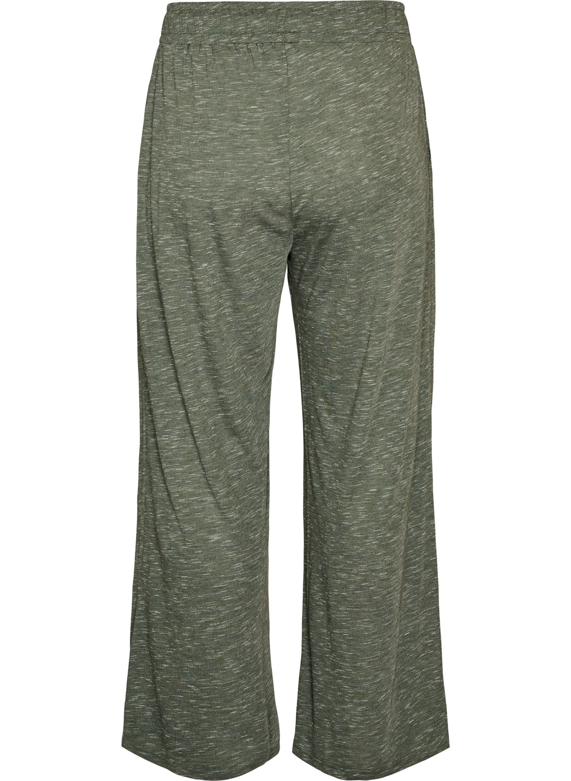 ZizzifashionJersey trousers with wide legs and pockets, Green, Packshot image number 1