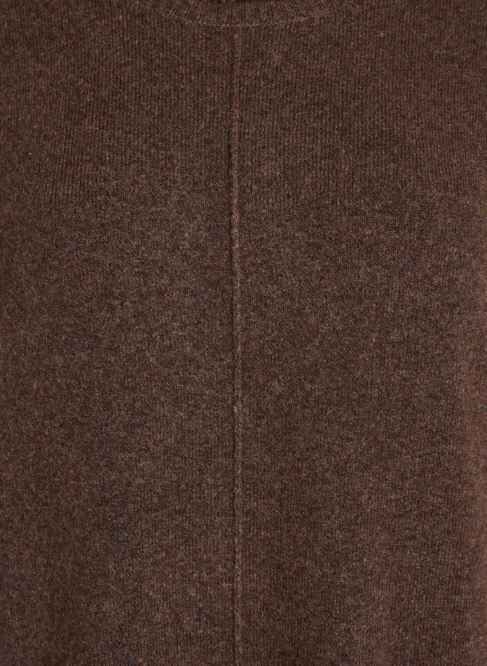 Jumper dress with turtleneck and slits, Brown, Packshot image number 2