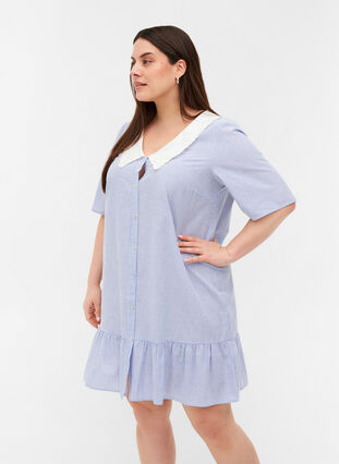 Striped shirt dress with collar, Marlin, Model image number 0