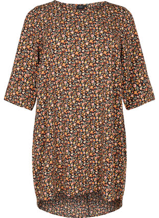 Printed dress with 3/4 sleeves, Ditsy Floral, Packshot image number 0