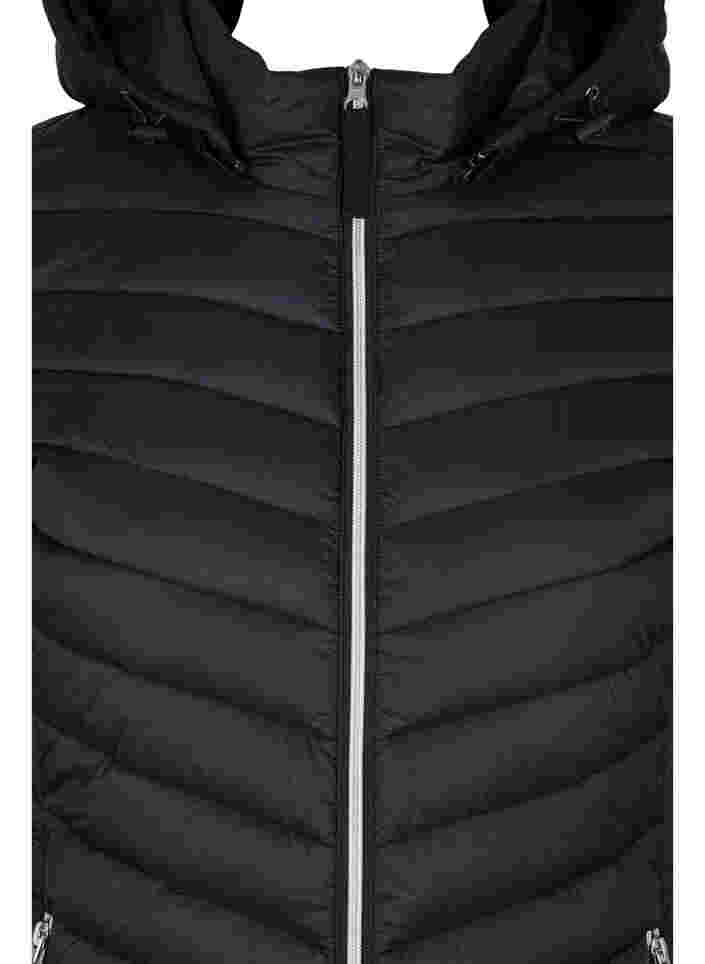Lightweight jacket with detachable hood and pockets, Black, Packshot image number 2