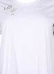 Organic cotton T-shirt with bow detail, Bright White, Packshot image number 2