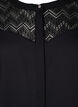 Shirt blouse with short lace sleeves, Black, Packshot image number 2