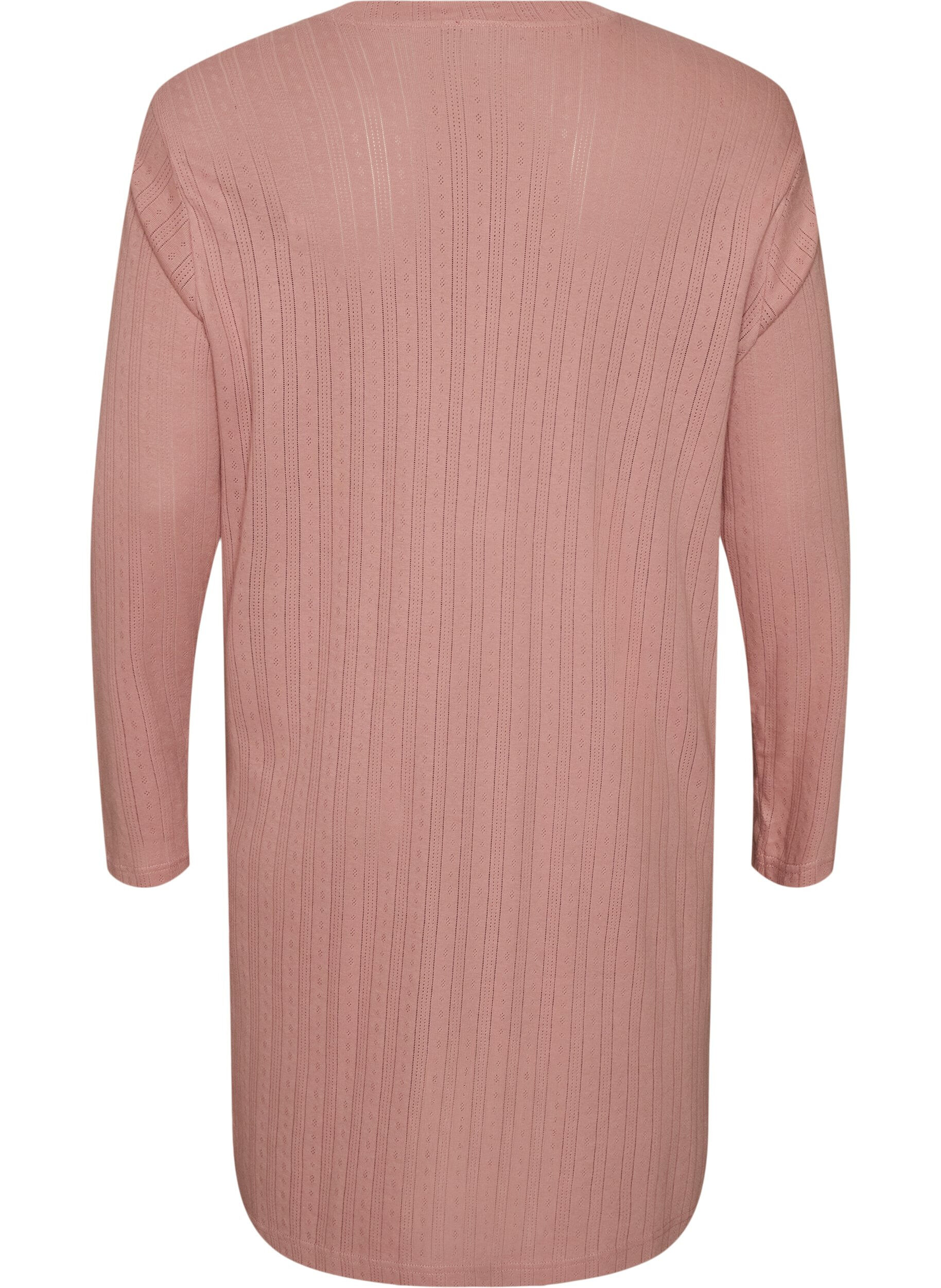 ZizzifashionNightgown in organic cotton with eyelet embroidery, Rose, Packshot image number 1