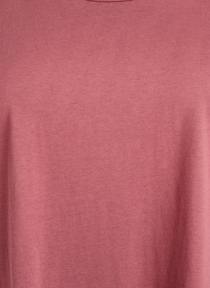 Short sleeved cotton blend t-shirt, Rose, Packshot image number 2