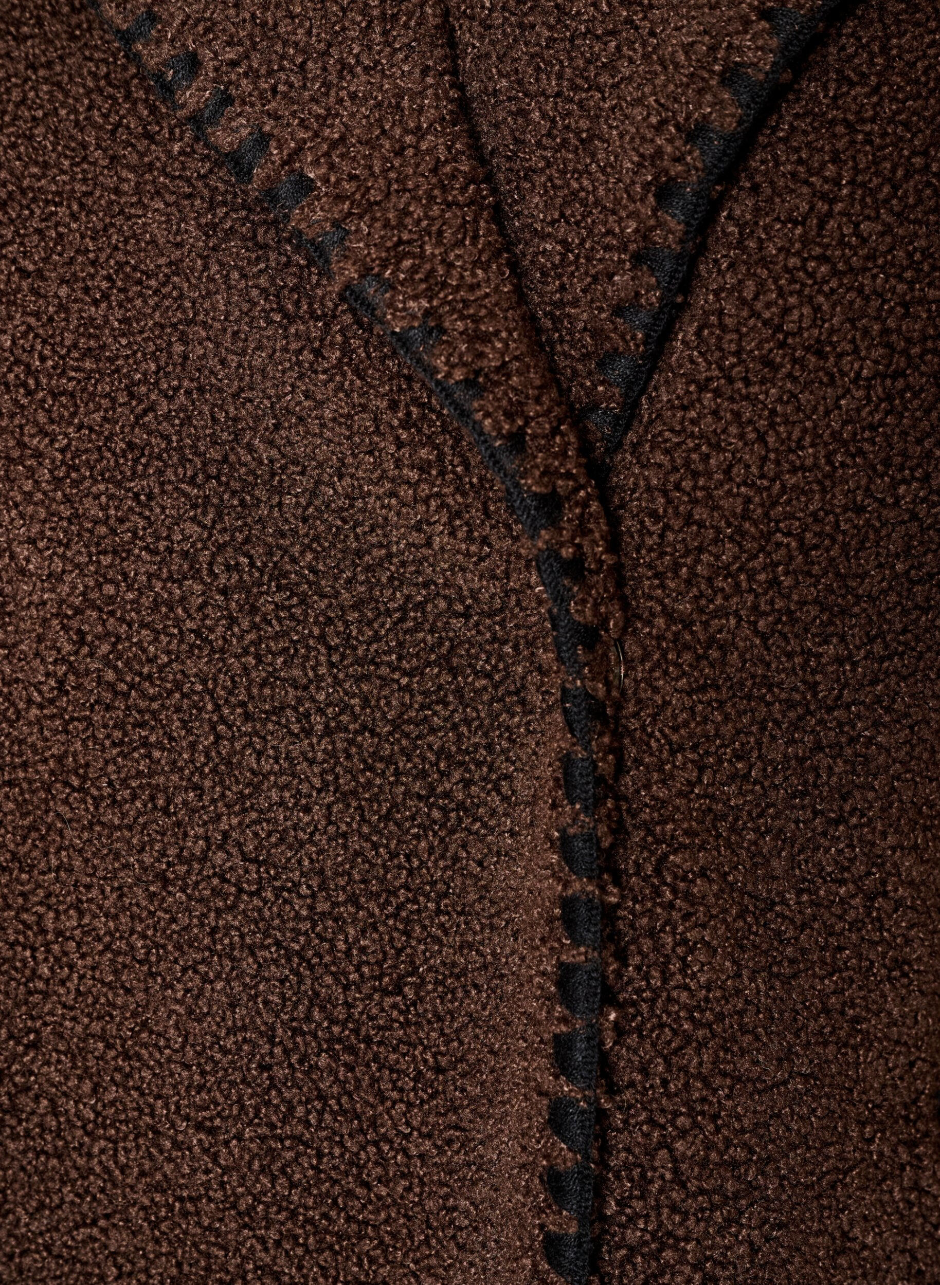 ZizzifashionTeddy jacket with contrast details, Brown, Packshot image number 3