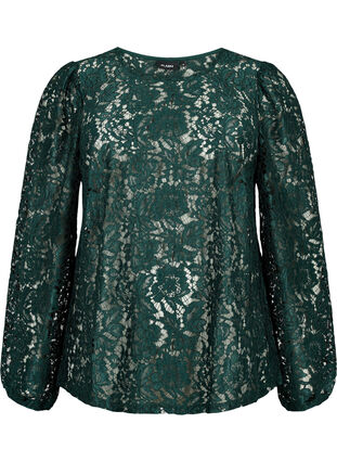FLASH - Long sleeve lace blouse, Scarab, Packshot image number 0