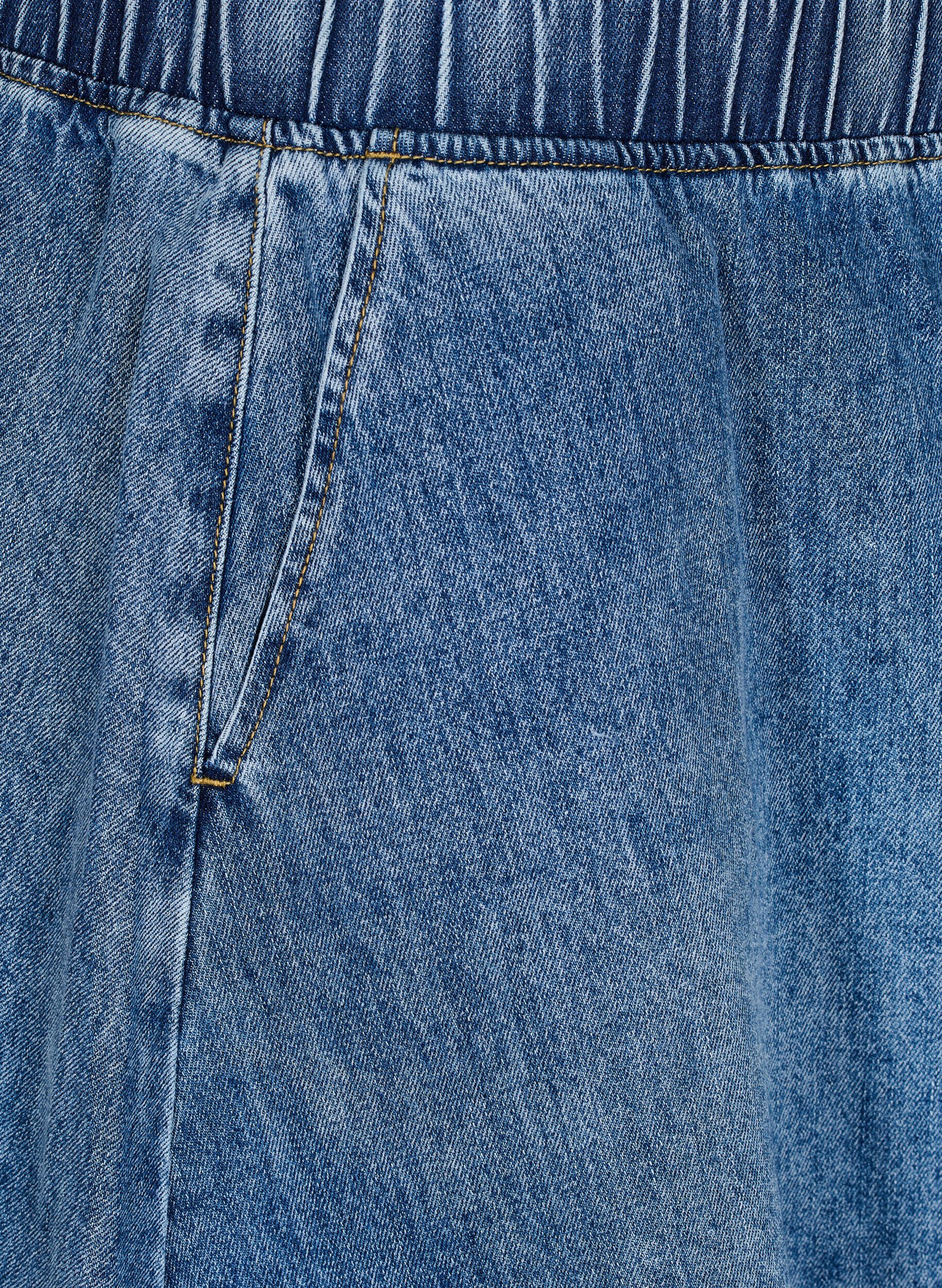 ZizzifashionShort denim skater skirt, Blue, Packshot image number 2
