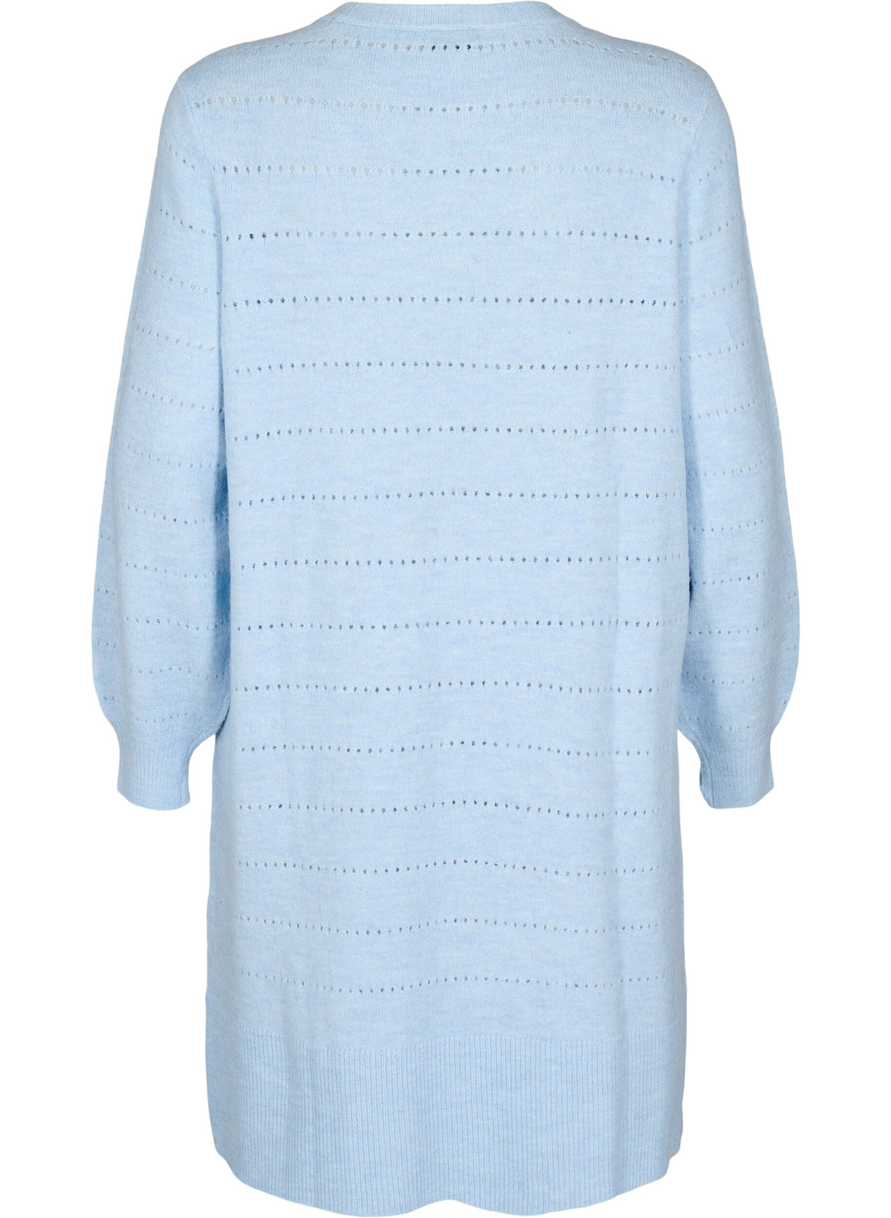 Zizzifashion Knit dress with slits and lace pattern, Cashmere Blue Mel., Packshot image number 1
