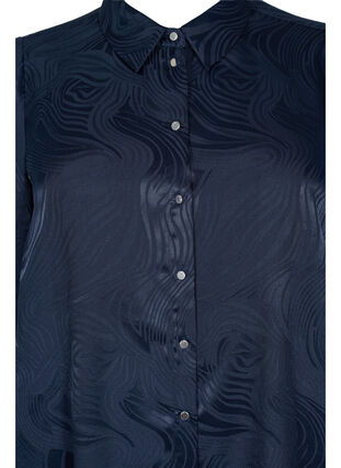 Long shirt dress with tone-on-tone pattern, Night Sky, Packshot image number 2