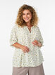 Floral viscose blouse with half-length sleeves, White, Model image number 0