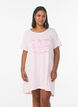 Short-sleeved nightgown in organic cotton, Rose, Model image number 0