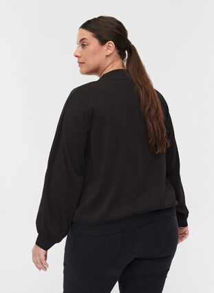 Bomber jacket with zipper, Black, Model image number 1