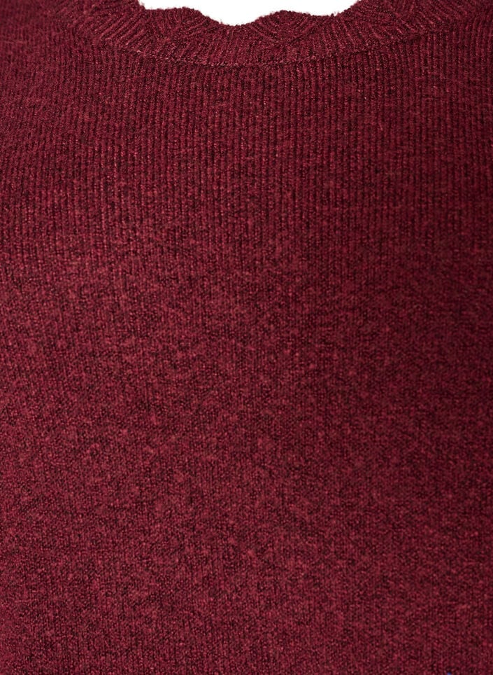 Short knitted dress with wavy hem and slits, Red, Packshot image number 2